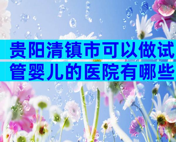 贵阳清镇市可以做试管婴儿的医院有哪些呢？