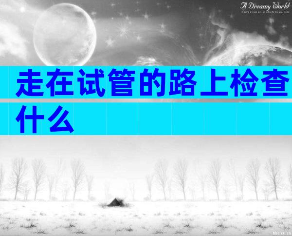 走在试管的路上检查什么