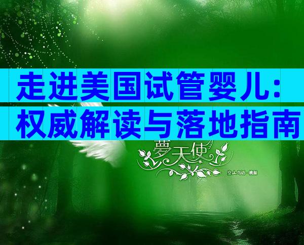走进美国试管婴儿:权威解读与落地指南