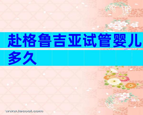 赴格鲁吉亚试管婴儿多久