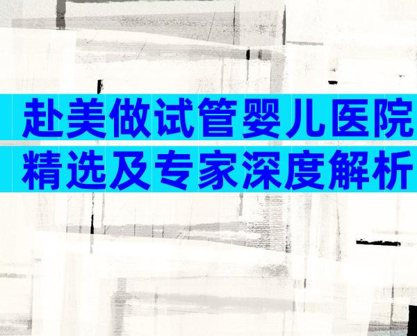 赴美做试管婴儿医院精选及专家深度解析