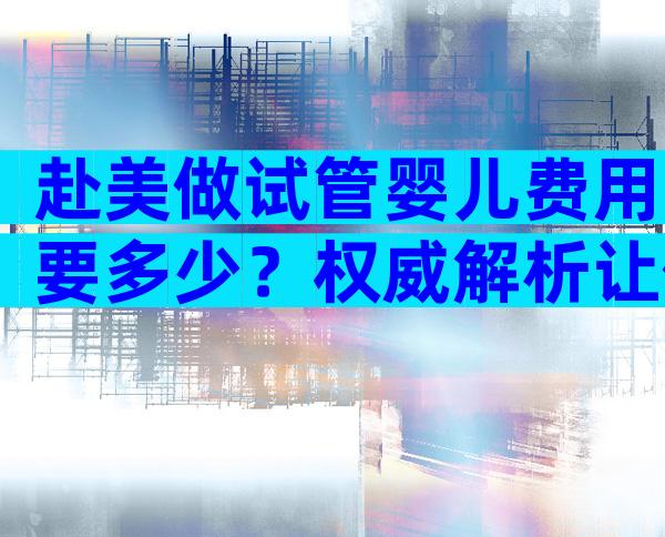 赴美做试管婴儿费用要多少？权威解析让你心中有数