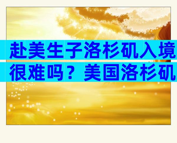 赴美生子洛杉矶入境很难吗？美国洛杉矶入境