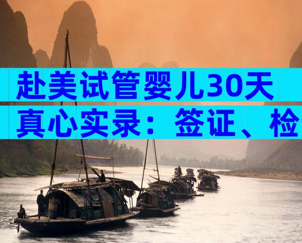 赴美试管婴儿30天真心实录：签证、检查到移植全流程揭秘