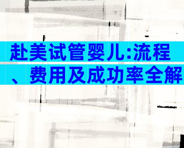 赴美试管婴儿:流程、费用及成功率全解