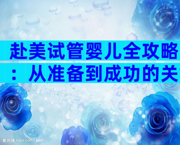 赴美试管婴儿全攻略：从准备到成功的关键步骤解析