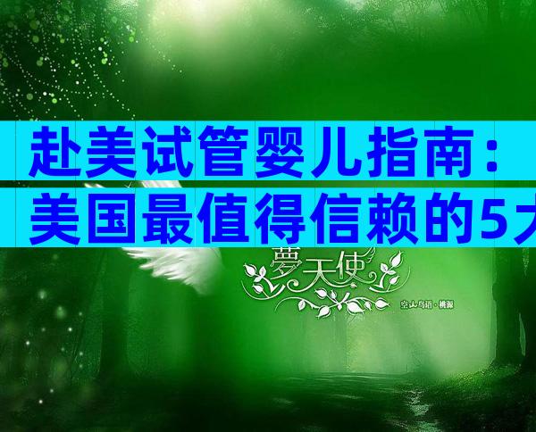 赴美试管婴儿指南：美国最值得信赖的5大医院推荐