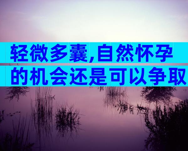 轻微多囊,自然怀孕的机会还是可以争取的