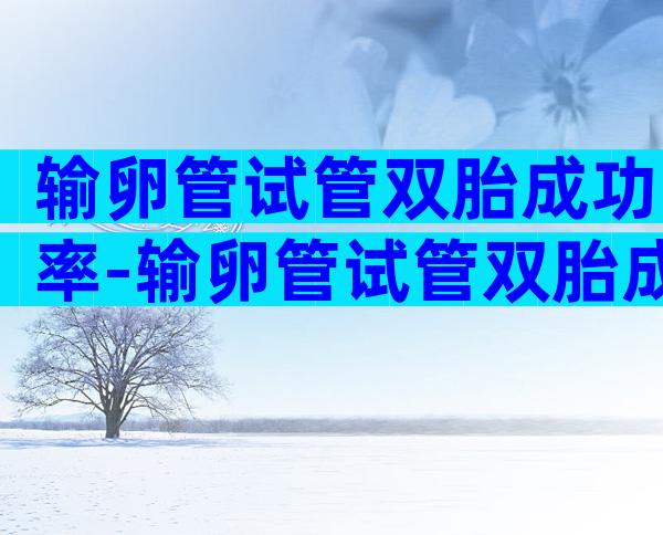 输卵管试管双胎成功率-输卵管试管双胎成功率多少