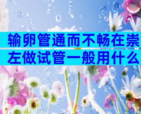 输卵管通而不畅在崇左做试管一般用什么方案附调治方法及操作流程