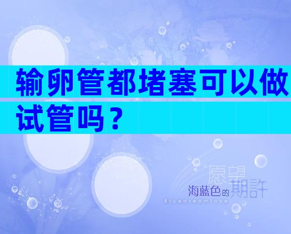 输卵管都堵塞可以做试管吗？