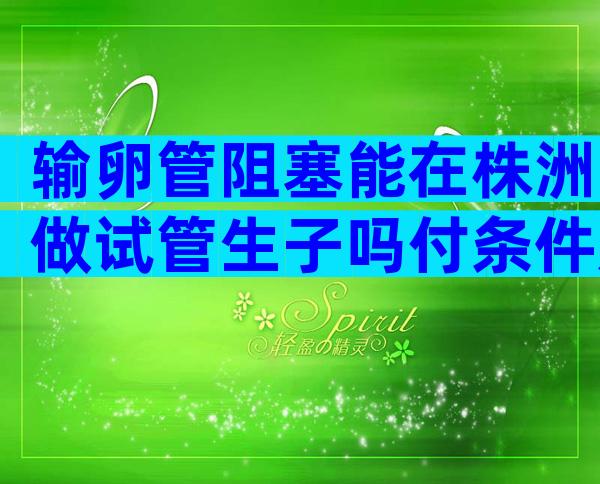 输卵管阻塞能在株洲做试管生子吗付条件及操作方法