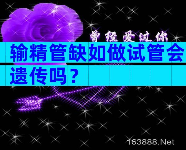 输精管缺如做试管会遗传吗？