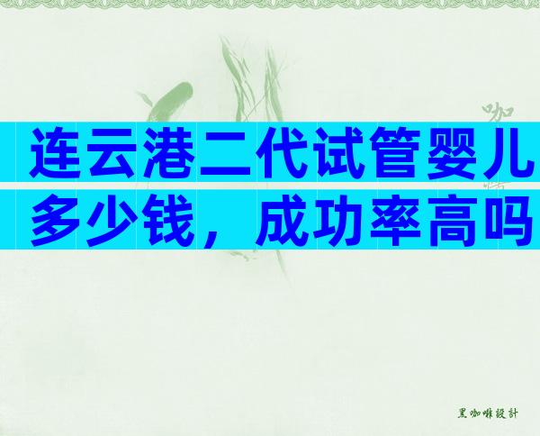 连云港二代试管婴儿多少钱，成功率高吗？