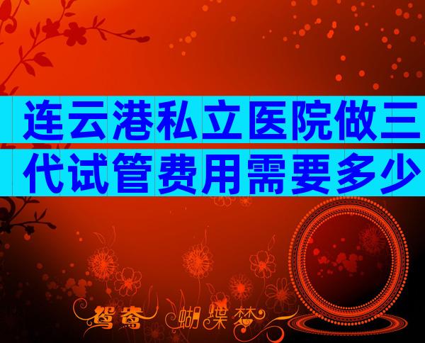 连云港私立医院做三代试管费用需要多少，附上费用报销政策