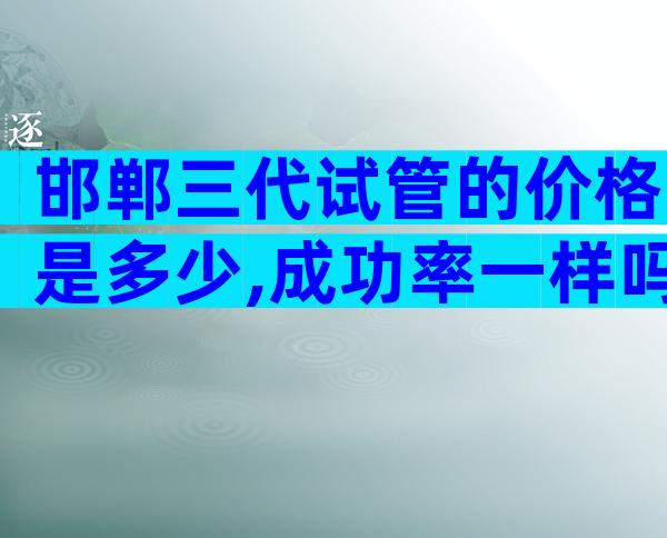邯郸三代试管的价格是多少,成功率一样吗