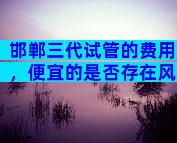 邯郸三代试管的费用，便宜的是否存在风险？