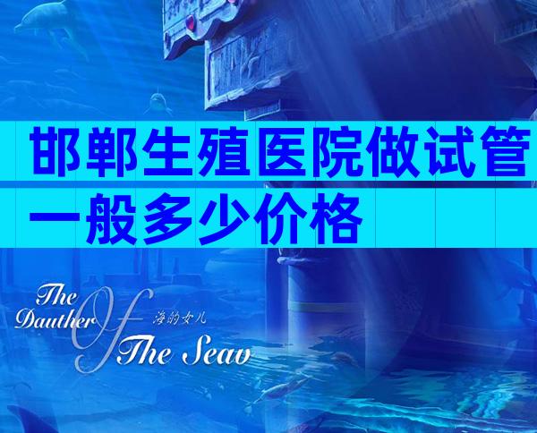 邯郸生殖医院做试管一般多少价格