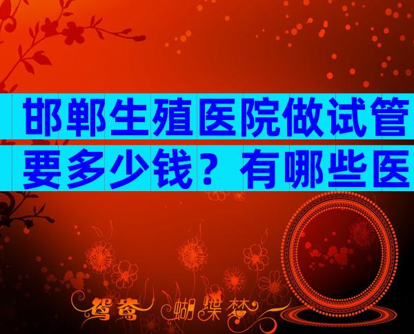 邯郸生殖医院做试管要多少钱？有哪些医院可以做？