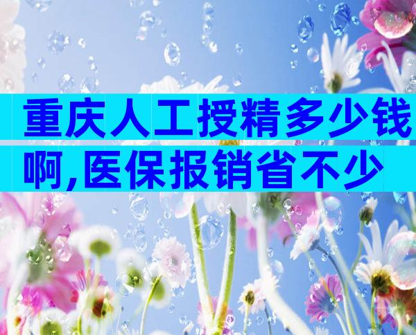 重庆人工授精多少钱啊,医保报销省不少