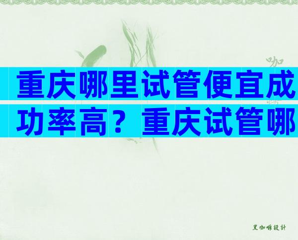重庆哪里试管便宜成功率高？重庆试管哪家好？