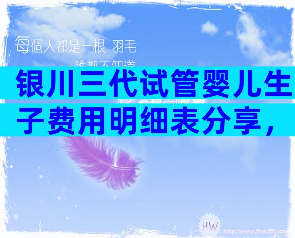 银川三代试管婴儿生子费用明细表分享，附最新生子费用一览！
