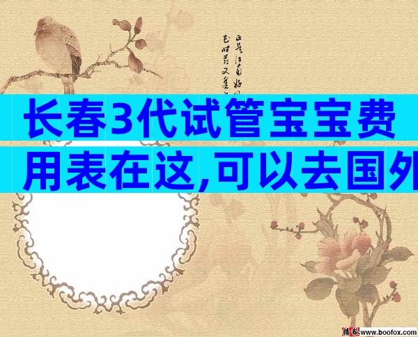 长春3代试管宝宝费用表在这,可以去国外吗？