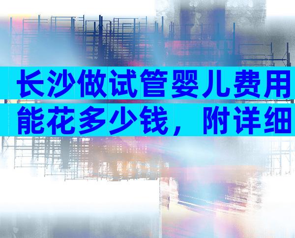 长沙做试管婴儿费用能花多少钱，附详细的费用介绍？