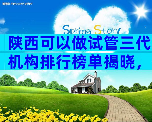 陕西可以做试管三代机构排行榜单揭晓，签约前先考察这三方面
