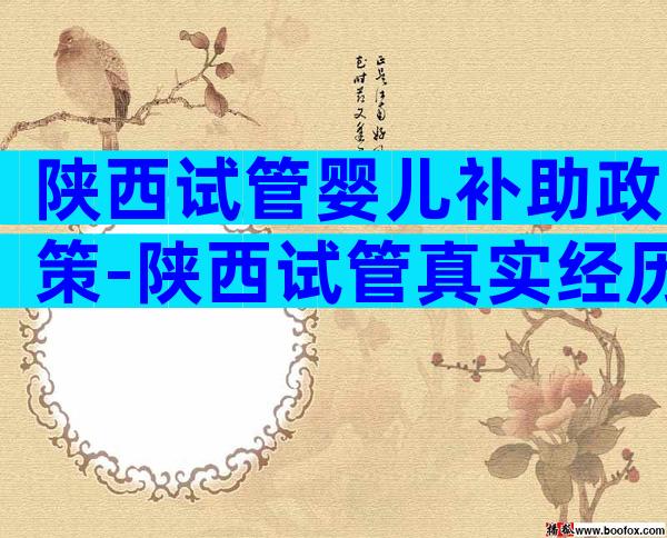 陕西试管婴儿补助政策-陕西试管真实经历