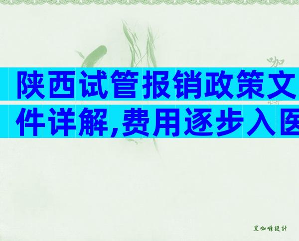 陕西试管报销政策文件详解,费用逐步入医保条件成熟可报