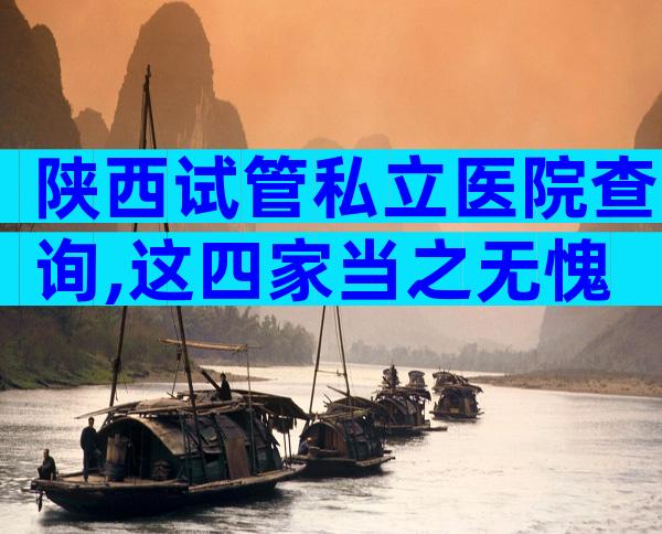 陕西试管私立医院查询,这四家当之无愧