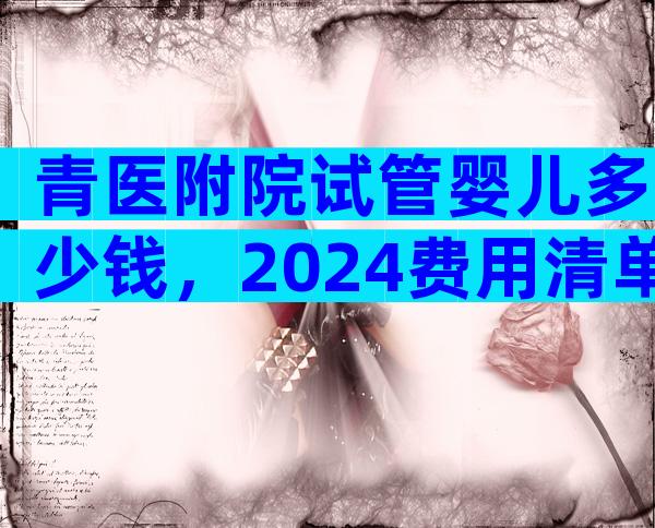 青医附院试管婴儿多少钱，2024费用清单实例参考
