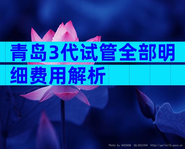 青岛3代试管全部明细费用解析