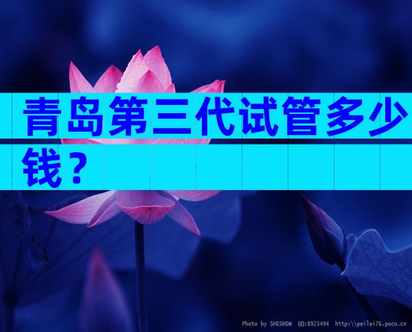 青岛第三代试管多少钱？