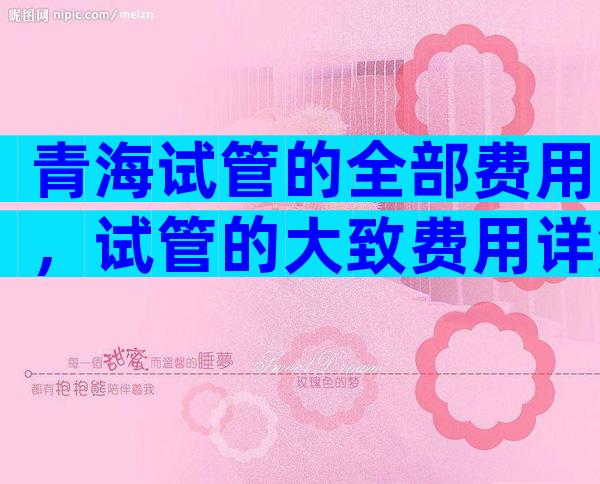 青海试管的全部费用，试管的大致费用详解