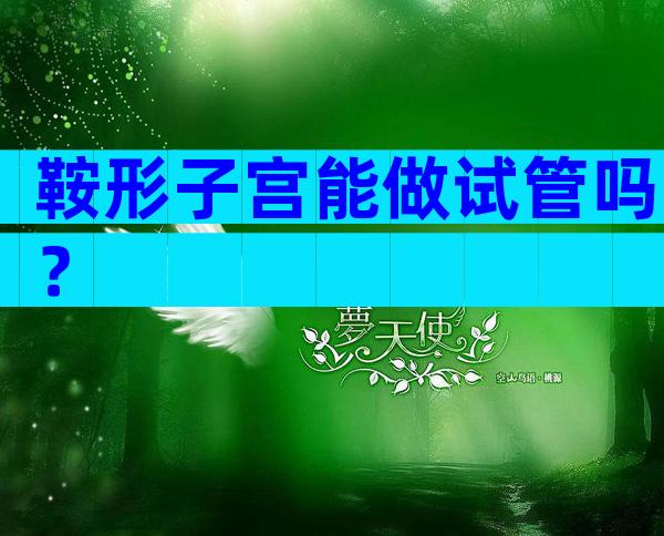 鞍形子宫能做试管吗？