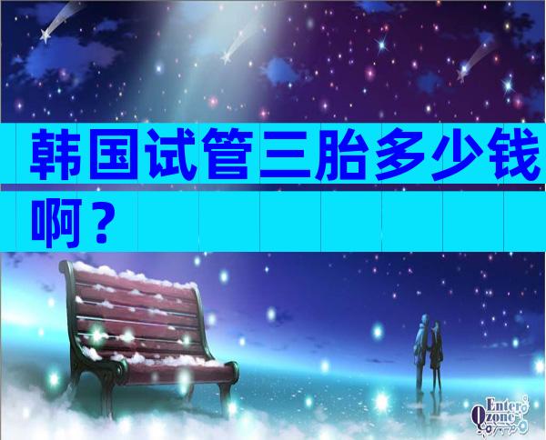 韩国试管三胎多少钱啊？