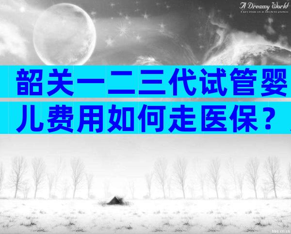 韶关一二三代试管婴儿费用如何走医保？成功率大吗？