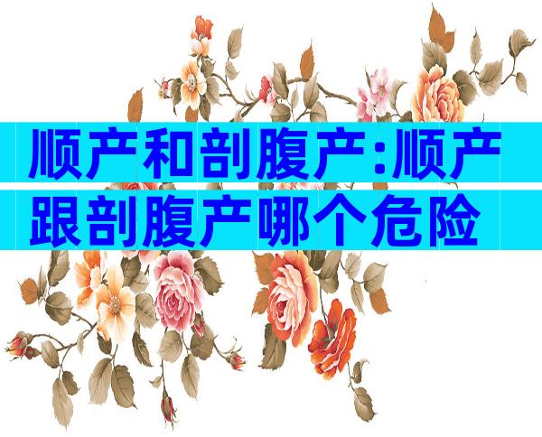 顺产和剖腹产:顺产跟剖腹产哪个危险