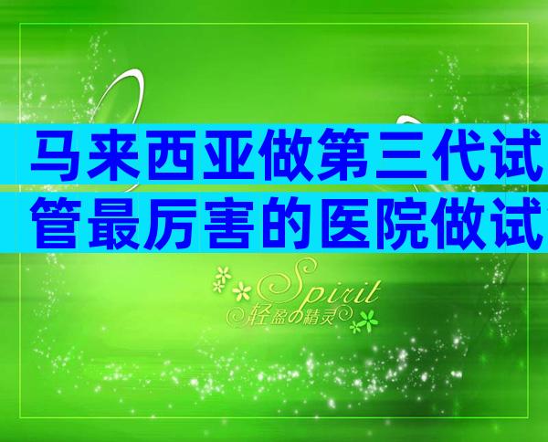 马来西亚做第三代试管最厉害的医院做试管哪家好？明白这3点就行