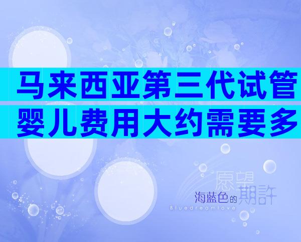 马来西亚第三代试管婴儿费用大约需要多少？一个周期需要准备6万元