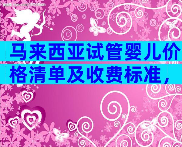 马来西亚试管婴儿价格清单及收费标准，附解析