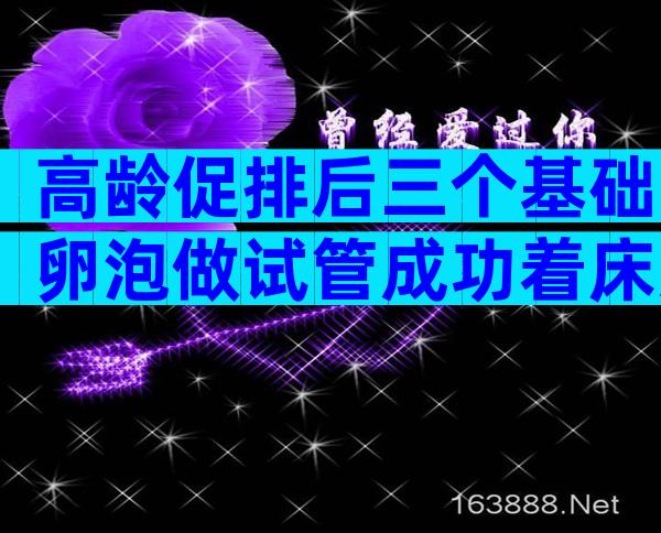 高龄促排后三个基础卵泡做试管成功着床几率大吗？