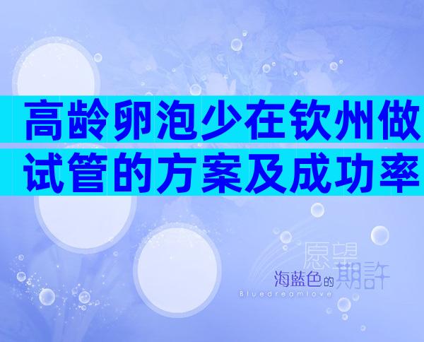 高龄卵泡少在钦州做试管的方案及成功率