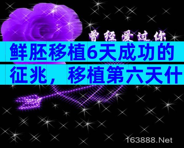 鲜胚移植6天成功的征兆，移植第六天什么感觉都没有是否正常？