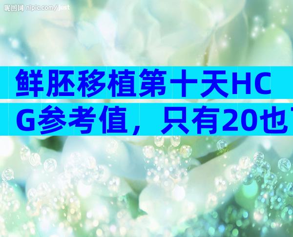 鲜胚移植第十天HCG参考值，只有20也可能成功