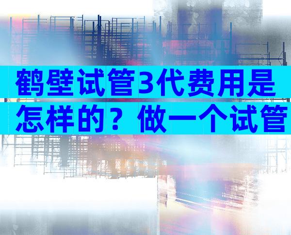 鹤壁试管3代费用是怎样的？做一个试管婴儿多少钱