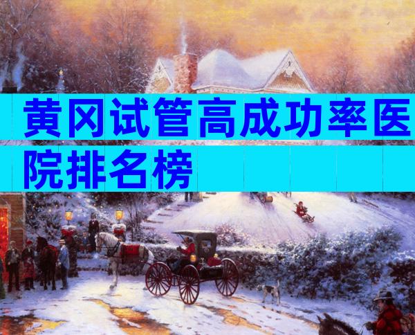 黄冈试管高成功率医院排名榜