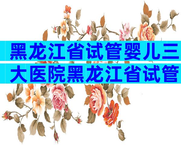 黑龙江省试管婴儿三大医院黑龙江省试管婴儿哪里做的好？